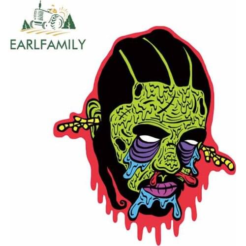 EARLFAMILY 13cm x 10.8cm For Zombie Head DIY Motorcycle Car Stickers Graffiti Decal Personality Creative Decoration For JDM SUV