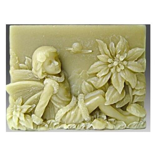 Ree shipping handmade soap silica gel mould candle soap mould silicone mold for DIY sitting fairy