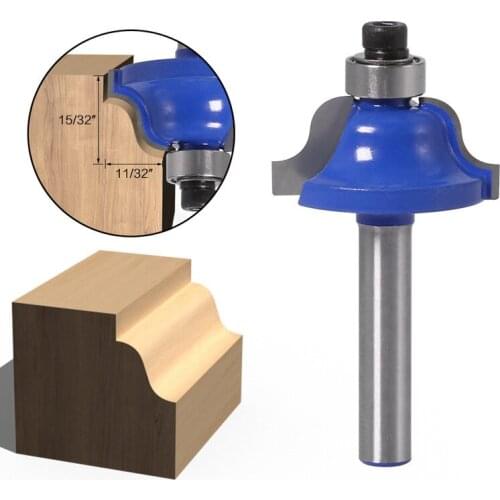 1Pcs 6.35mm 1/4 "Shank With Bearing Carbide Corner Round-Over Router Bit Tungsten Trimming Milling Cutters For Wood