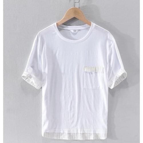 Suehaiwes style Italy brand linen t shirt men summer white t-shirt for men fashion casual t shirts male comfortable chemise