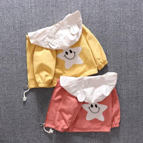 Hot Sale!children Summer Thin Printed Jacket Spring Long Sleeved Cartoon Thin Hooded 2-6Y Boy Girl Cute Zipper Shirt Windbreaker