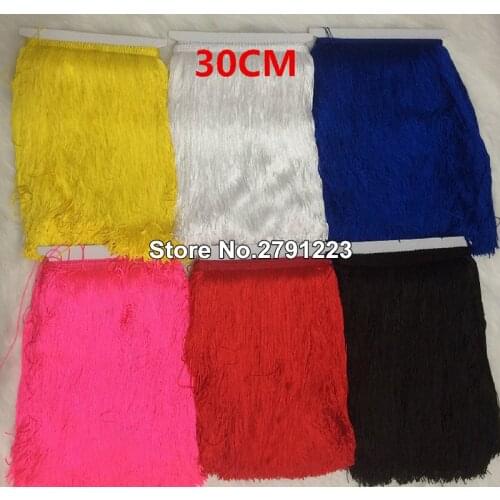 10 yard/lot Hot Sale 30CM Long Polyester Tassel African Lace Fringe Trim For Sew Latin Dress Garment Accessories Ribbon