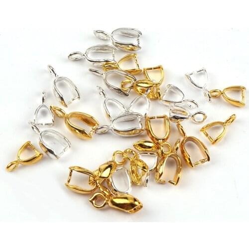 3mm Metal Clasp Pinch Clips Bails Charm Connectors Melon Seeds Buckle Pendant DIY Necklace Bracelet Connectors Jewelry Findings