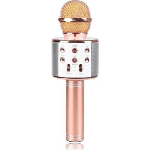 Karaoke Microphone Built-In Speaker USB Flash Backed WS-858 Rose Gold Electronic + Portable Audio and Video + Microphones