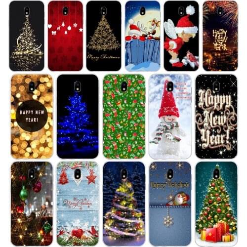 96SD New Year Snowman Colorful Soft Silicone Tpu Cover phone Case for Samsung j3 j5 j7 2015 2016 17 j2 prime j6 Plus 2018