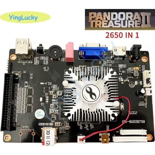 New 3D Pandora Box Treasure II 2 Arcade Game PCB Board 2650 in 1 Built-in 150 3D，2500 2D Games HD Video Arcade Cabinet