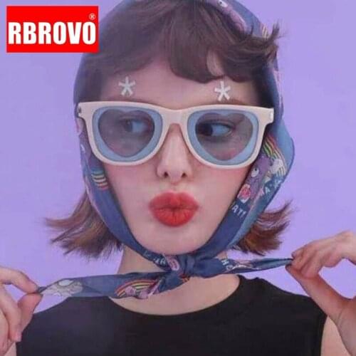 RBROVO 2021 Retro Sunglasses Women Square Heart Glasses for Women/Men Luxury Brand Eyeglasses Women Vintage Gafas De Sol Mujer