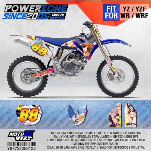 PowerZone Customized Team Graphics Backgrounds Decals 3M Custom Stickers For YAMAHA YZF250 450 06-09 WR250F/450F 07-13 07-11 122