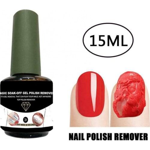 15ml Professional Nail Gel Polish Remover Healthy Fast Soak Off Gel Nail Polish UV Base Top Coat Bursst Glue Magic Remover