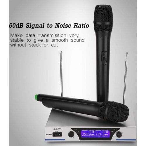 Professional Wireless Mixer Audio Microphone Dual Wireless Cordless Dual Channel Microphones Mic For KTV DJ Karaoke computer