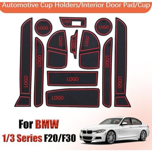 Gate slot pad For BMW 1 Series F20 2012 - 2018 BMW 3 Series F30 116 118 Door groove mat Car Cup Holders Non-slip mats