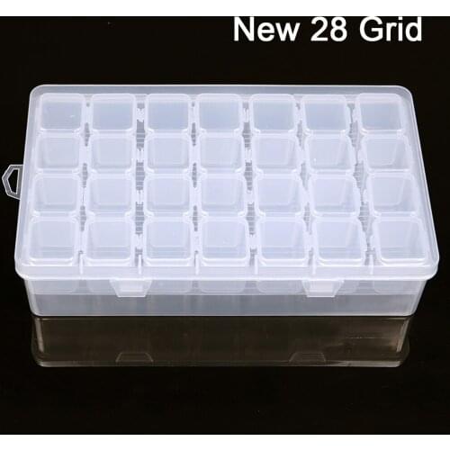 28 Slots Transparent Diamond Painting Kits Dismountable Storage Box Nail Art Rhinestone Tool Beads Jewelry Storage Box Organizer