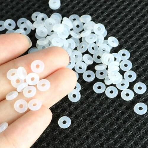 200Pcs Rubber Stopper Rings DIY Jewelry Making End Clasp Spacer Beads Gasket for Bracelet Necklace Handmade Findings Accessories