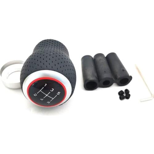 Manual Transmission Car Gear Shift Knob 5 Speed Metal Shift Lever Black & Red