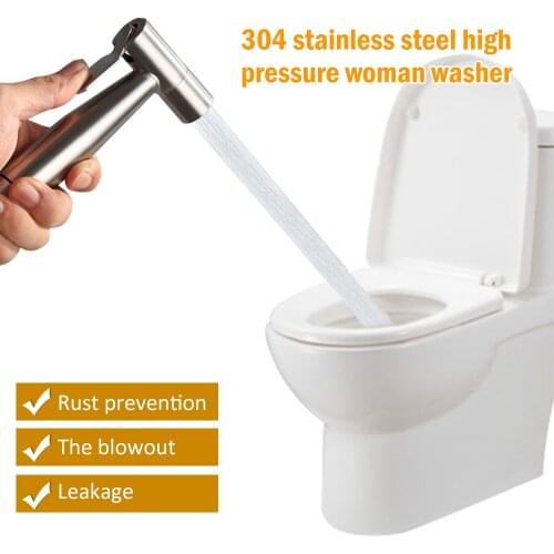 Toilet Hand Held Bidet Sprayer Kit Chrome Plated Bathroom Bidet Faucet Spray Shower Head with hose & T-adapter & holder