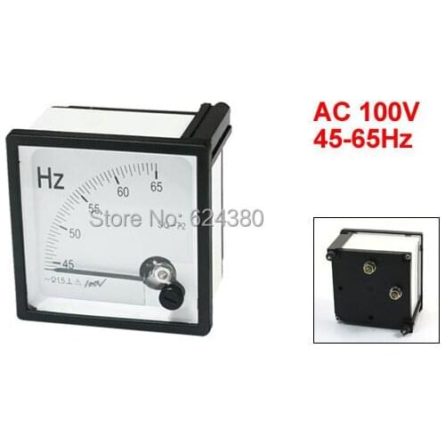Analog Panel Frequency Counter Hz Meter Tester Gauge Hertz Indicator 45-65 Hz - 72*72mm 100V AC
