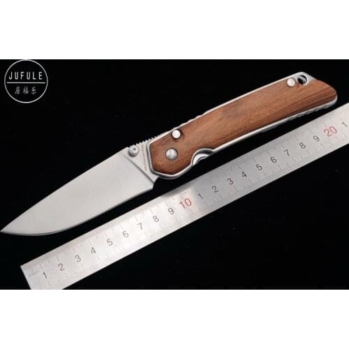 JUFULE OEM Hope Export to Germany Folding 440C Blade Rosewood Handle Camping Outdoor Survival Mini Pocket EDC Tool kitchen Knife