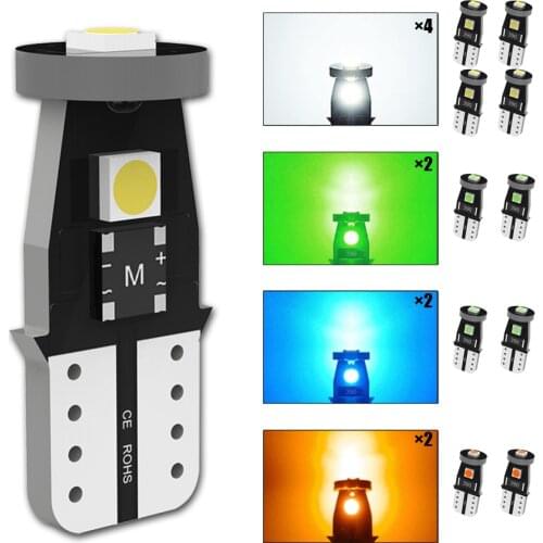 LED 194 T10 Bulbs Dome Map Door Courtesy Marker License Plate Lights White Green Ice Blue Yellow Multicolor mixed package 10 pcs