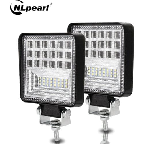 Nlpearl 4'' 72W 126W Combo LED Work Light for Truck Off Road Tractor SUV 4X4 ATV Car Spot Beam LED Driving Fog Light Bar 12V 24V