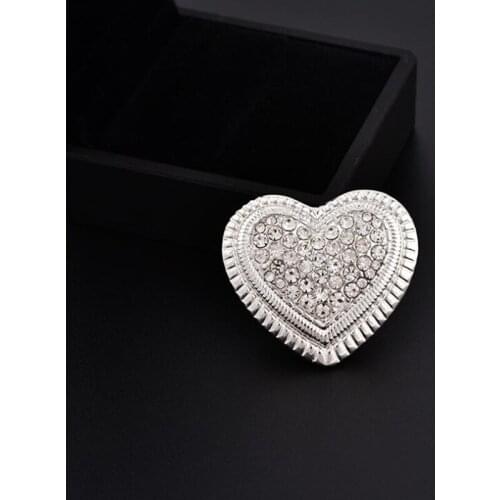 WEIYU Exquisite Rhinestone Wing Heart Brooches Pins Women Clothes Accesseries Magnet Brooch Hijab Pins Gifts for Mothers Day