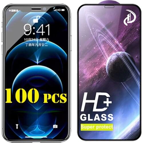 100pcs HD Tempered Glass Premium Super Protect Screen Protector Film Guard For iPhone 12 Mini 11 Pro Max XS XR X 8 7 6 Plus SE