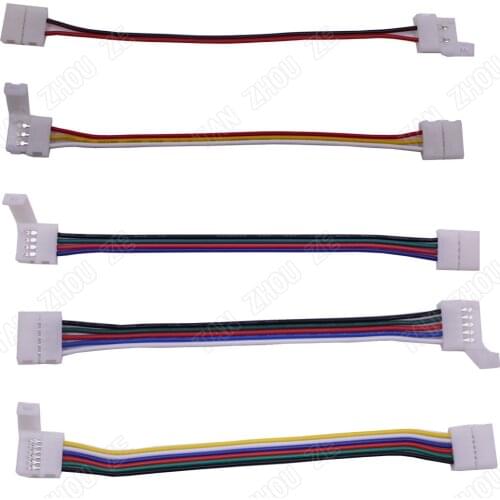 Solder free 2pin 3pin 4pin 5pin 6pin led connector Clip, for 5050 3528 3014 WS2812b LED single color/ RGB RGBW RGBWW Strip light