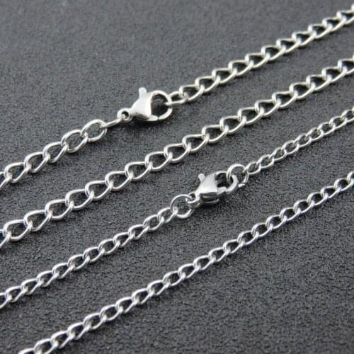 2.2/4mm Rolo Chain Women Necklace Fashion Stainless Steel Chain Necklace 50cm 60cm 70cm 80cm