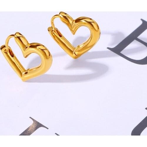 Morivovog Sterling 925 Silver Glossy Heart Earrings for Women 24K Plating Chic Small Minimalist Stud Earrings Festival Jewelry