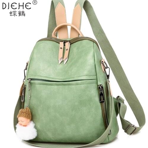Womens Backpack Soft Leather Female Shoulder Bag Large Capacity Backpacks Fashion School Bag for Teenage Girls Travel Backpack