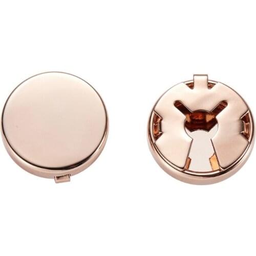 83XC 1 Pair Brass Round Cuff Button Cover Cuff Links for Mens Wedding Formal Shirt