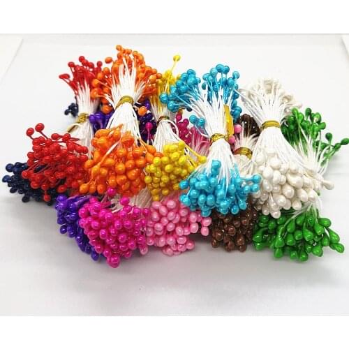 1000pcs/lot 3mm Double Heads DIY Artificial Mini Pearl Flower Stamen Pistil Floral Stamen