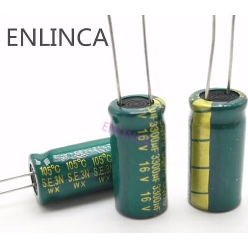 110pcs/lot H055 3300uf16V high-frequency low-impedance aluminum electrolytic capacitor 16V 3300uf 20