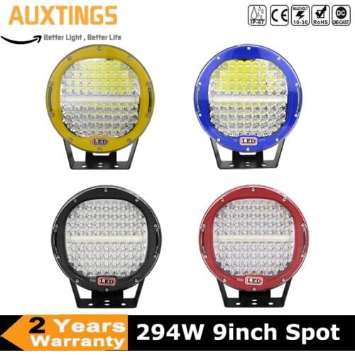 2PCS 9inch 294W LED Work Lights Bar Headlight Driving Offroad Lamp Spot Flood 4WD 4x4 Truck Trailer SUV Boat ATV Car 10-30V