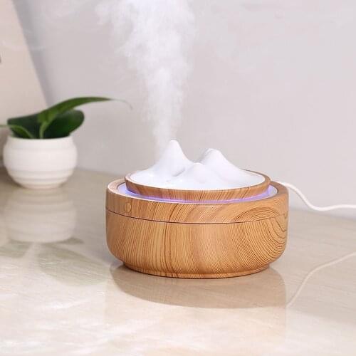 300ML air Humidifier USB Ultrasonic Cool Mist Aroma Diffuser with LED Lamp Wood Grain Mountain Mist Maker Fogger Humidificador