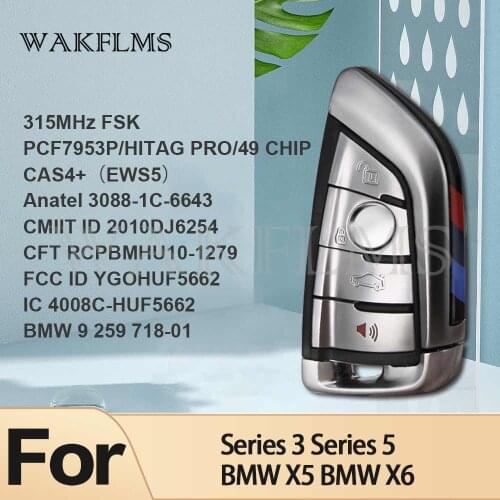 4btn Smart Key Remote Fob For BMW F Series FEM BDC/7 Series CAS4 CAS4+ 730 740 750/5 Series 520 525 530 535 PCF7953P 315MHz FSK
