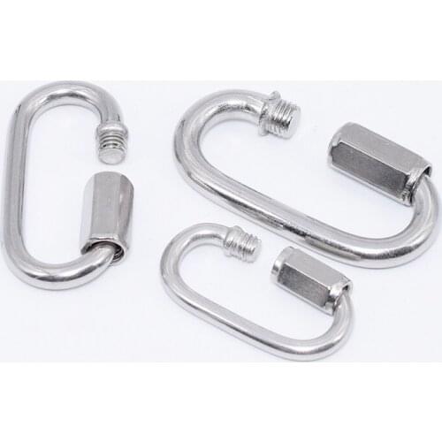 5pcs/lot Stainless Steel 304 Quick Connect Buckle Safety Ring Chain Joint Climbing Buckle Runway Ring Link Ring