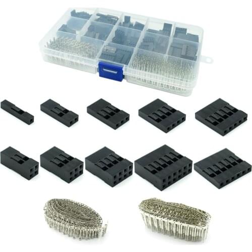 620pcs Dupont Connector 2.54mm, Dupont Cable Jumper Wire Pin Header Housing Kit, Male Crimp Pins+Female Pin Terminal Connector