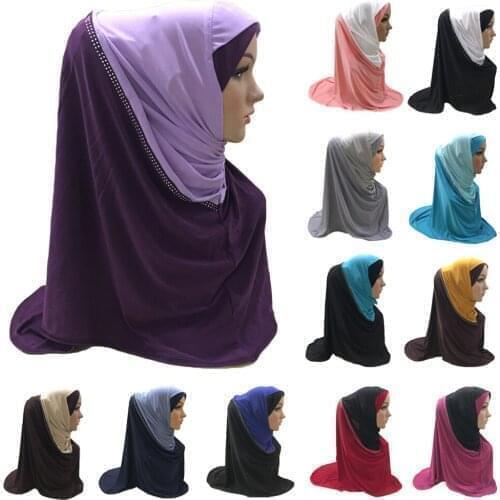 One Piece Muslim Women Hijab Amira Scarf Pull On Instant Ready Headwear Cover Shawl Wrap Islamic Prayer Turban Hijabs Headscarf