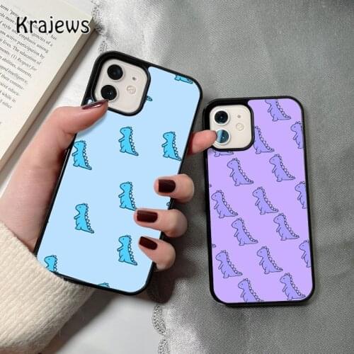 Krajews Baby Dino dinosaurs coque Phone Case for iPhone 12 mini 5 6S 7 8 PLUS X XS XR 11 PRO MAX SE 2020 Back Cover Funda Shell