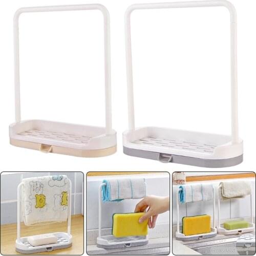 New Kitchen Dishcloth Holder for Towel Rag Hanger Sink Sponge Rack Receptacle Shelf for Bathroom Dish Cloth Drain Organizer