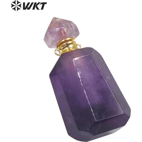 WT-P1483 double circle hook gradient ramp Pendant gold electroplating natural stone perfume bottle Pendant fashion women Jewelry