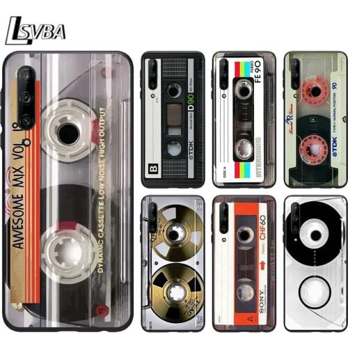 Classical Old Cassette for Honor 30i 30S 20E 10i 10X 9S 9A 9C 9N 9X 8X 8C 20 10 9 Lite 30 8A 7C 7A Pro Black Phone Case