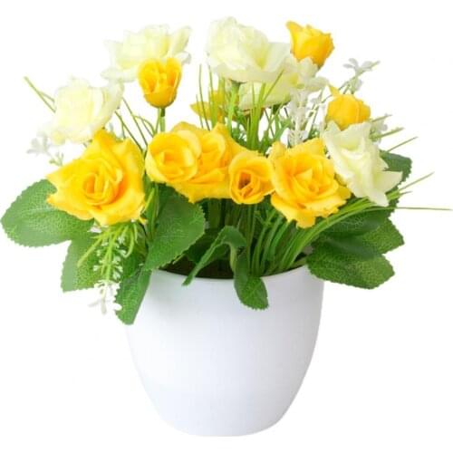 Hot Sale Artificial Flower Potted Plant Lifelike Flower Bonsai Stage Ornaments Bridal Wedding Arrangement Home Party Decoration