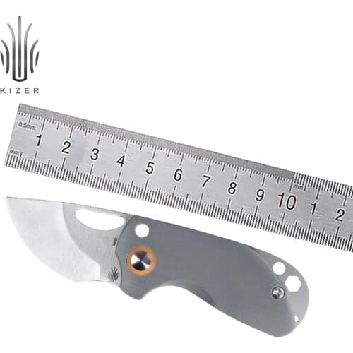 Kizer Mini Knife Catshark V2561N1 2020 New Lightweight Pocket Knife with Grey Titanium + G10 Handle Outdoor Survival Tools