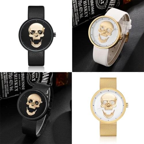 Fashion Skull Watch Men Women Quartz Stainless Steel Couple Wristwatch Ladies Reloj Engraved Male Female Clock Relogio Masculino