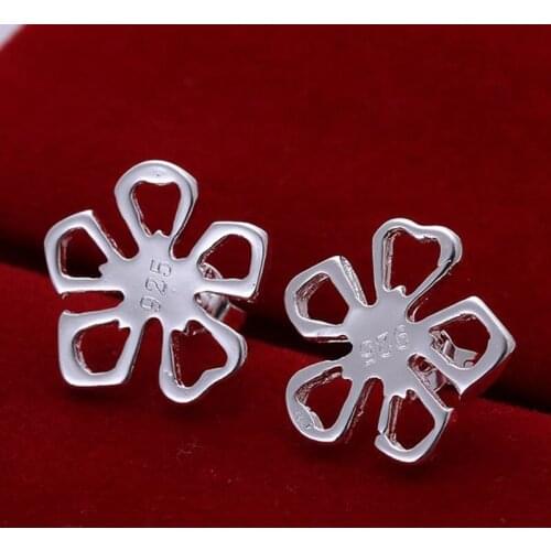 Fashion jewelry Earring For Women, Plated Earrings Flower Earrings E053 /ROUICNSL YPELQFTV silver color