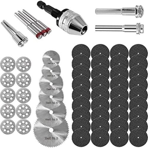 SHGO HOT-Rotary Cutting Wheels Tool Kit, Mini HSS Saw Blades Cutter, Diamond Cutting Kit with Mandrels for Wood Glass Plastic