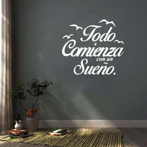NEW Spanish Arrive Sentences Wall Stickers Decal Quote Room Decoration Wall Decals Sticker Vinyl Wallpaper Poster Mural cx2054