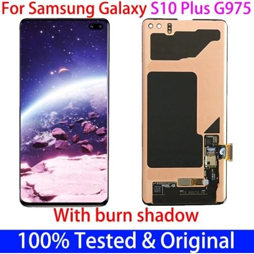 With Dead pixel 6.4" Original S10+ LCD For SAMSUNG Galaxy S10 Plus lcd G975 SM-G9750 G975F LCD Display + Touch Screen Digitizer