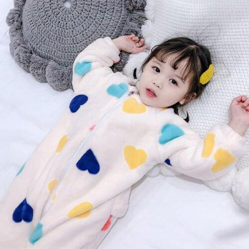 Autumn Winter Babys Pajamas Children Jumpsuit Girls Sleeping Bag 1-3-5 Years Old Kids Unicorn Panda Boy Boys Animais